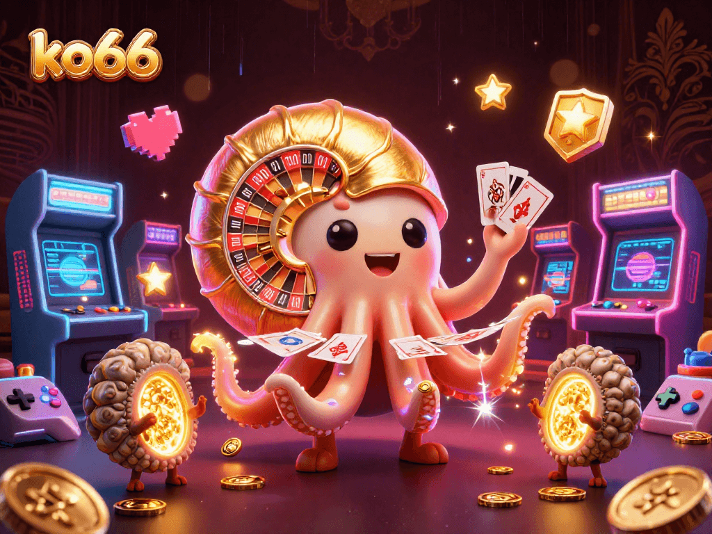 Experience thrilling gameplay with ko66's vibrant casino elements and lively 3D characters.