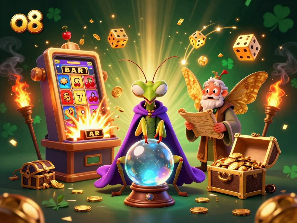 Engage in thrilling gaming experiences at o8 with vibrant casino elements and engaging characters.