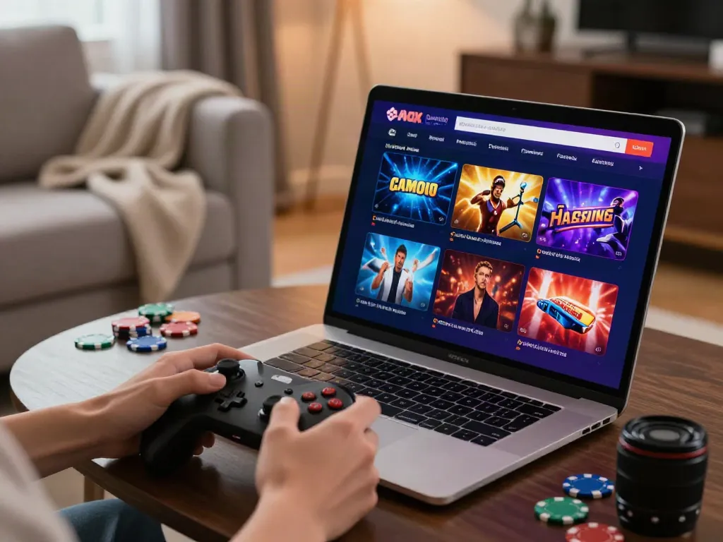 Engaging online casino gaming scene showcasing non GamStop UK casinos with vibrant colors and cozy atmosphere.