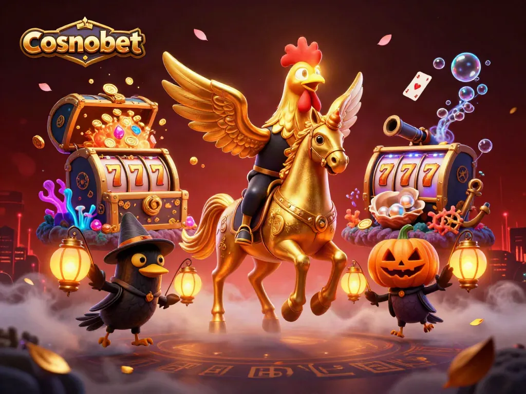 Experience the excitement of cosmobet with a vibrant casino scene featuring animated elements.