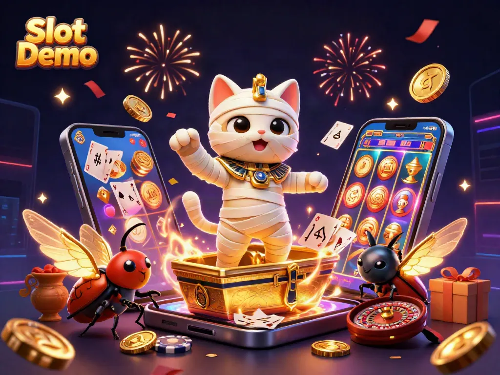 Engage with Slot Demo adventures featuring a lively mummy cat, scarab, and legendary gaming elements.