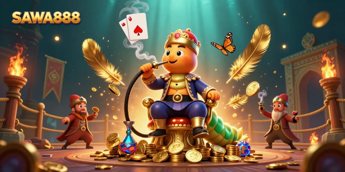 Experience thrilling wins at SAWA888 with this vibrant illustration of a magical casino scene.
