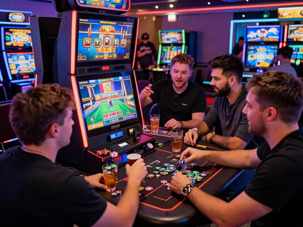 Exciting gaming atmosphere at non Gamstop UK casinos, players enjoying interactive experiences.