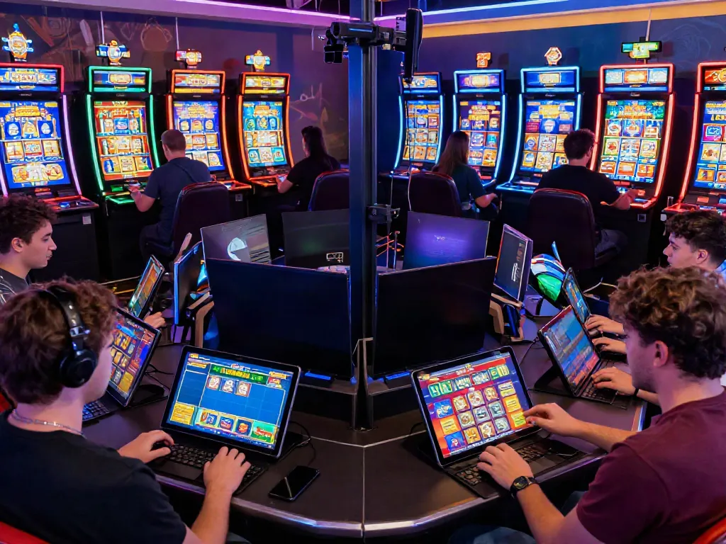 Players engaging with non gamstop UK casinos in a lively online gaming environment.