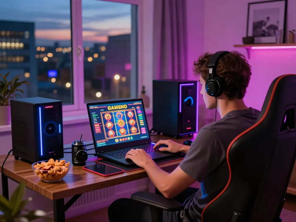 Engaging online gaming atmosphere showing how non GamStop UK casinos can enhance home entertainment.