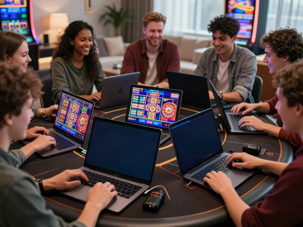 Players enjoying various games in non Gamstop UK casinos in a cozy setting.