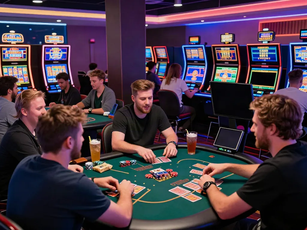 Exciting gameplay at non Gamstop UK casinos with players enjoying diverse gaming options.