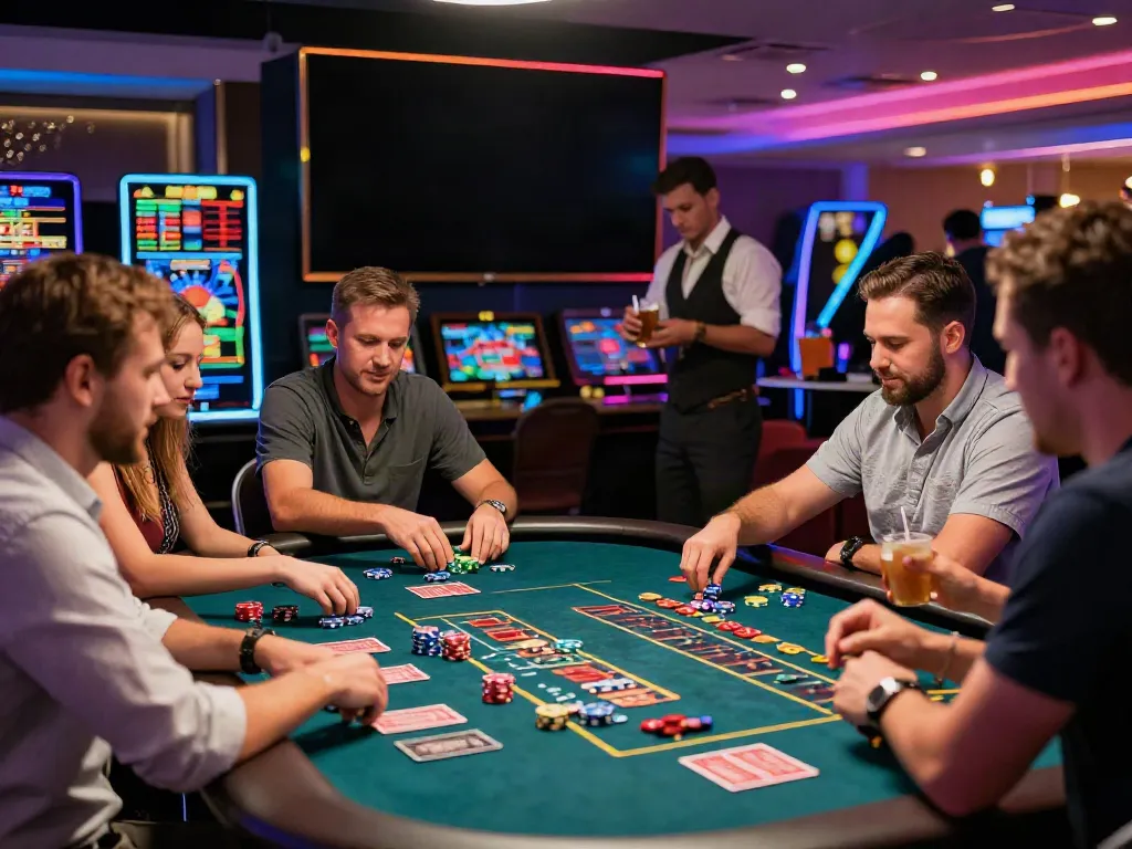 Players enjoying the excitement of non Gamstop UK casinos at a roulette table.