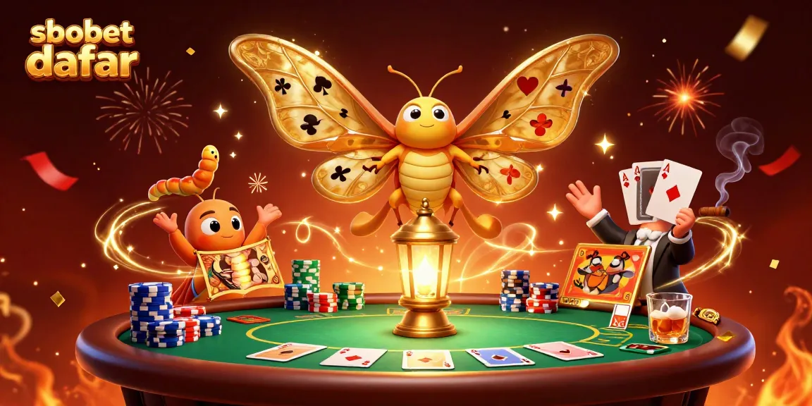 Top-notch sbobet daftar artistic representation featuring an atlas moth and casino elements.